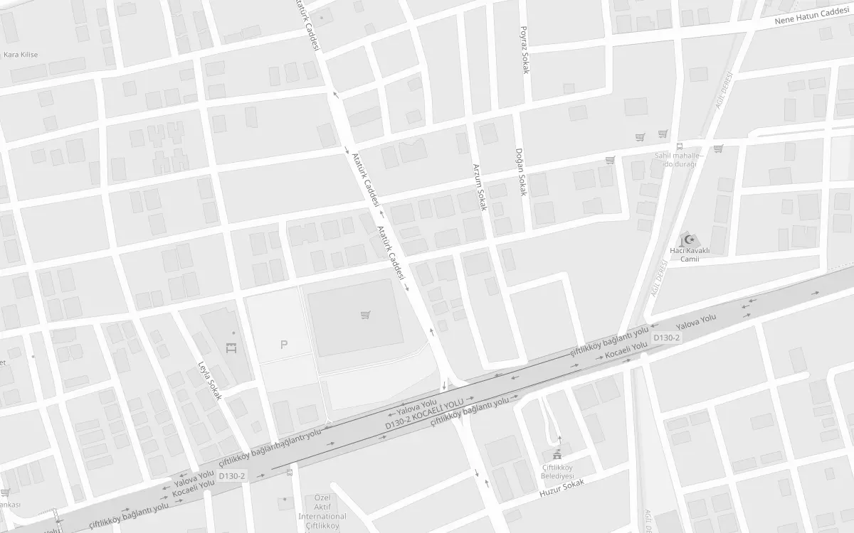 Muayenehanenin Çiftlikköy, Atatürk Caddesi çevresindeki konumunu gösteren harita